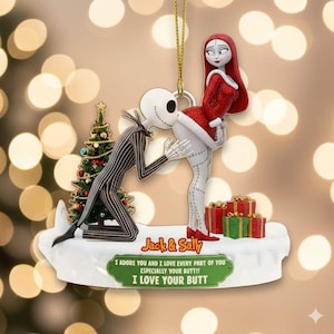 Personalized Nightmare Family Christmas Ornament 2025, Romantic Holiday Decoration for Couple, Xmas Tree Decor Gift for Family and Friends