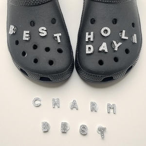 Silver Letter Charms for Crocs – DIY Shoe Buckle Accessories, Alphabet Shoe Decorations, Cute Metallic Shoe Flowers for Clogs