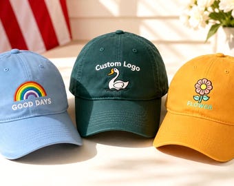 Individuell gesticktes Logo Cotton Dad Cap, personalisierte Textmütze