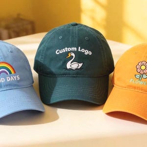Individuell gesticktes Logo Cotton Dad Cap, personalisierte Textmütze