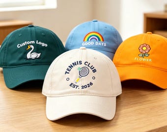 Embroidered Logo Hat, Custom Text hat, Custom Bulk baseball Hat, Personalized Dad Cap, Custom Bachelorette cap, Fathers Day Christmas Gift