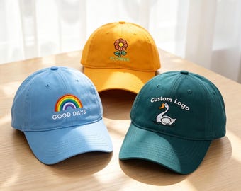 Custom Embroidered Logo Hat, Custom Text hat, Bulk baseball Hat, Personalized Dad Cap, Custom Bachelorette cap, Fathers Day Christmas Gift
