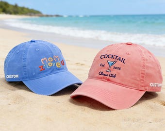 Embroidered Logo Custom Hat, Washed Dad hat, Bulk baseball Hat, Personalized Dad Cap, Custom Bachelorette cap, Fathers Day Christmas Gift