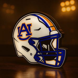 Auburn Tigers Helmet Lightbox: War Eagle LED Sign, Auburn University Fan Decor