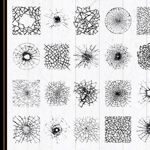 Shattered Glass SVG PNG Bundle: Cracked Window Clipart (Digital Download)