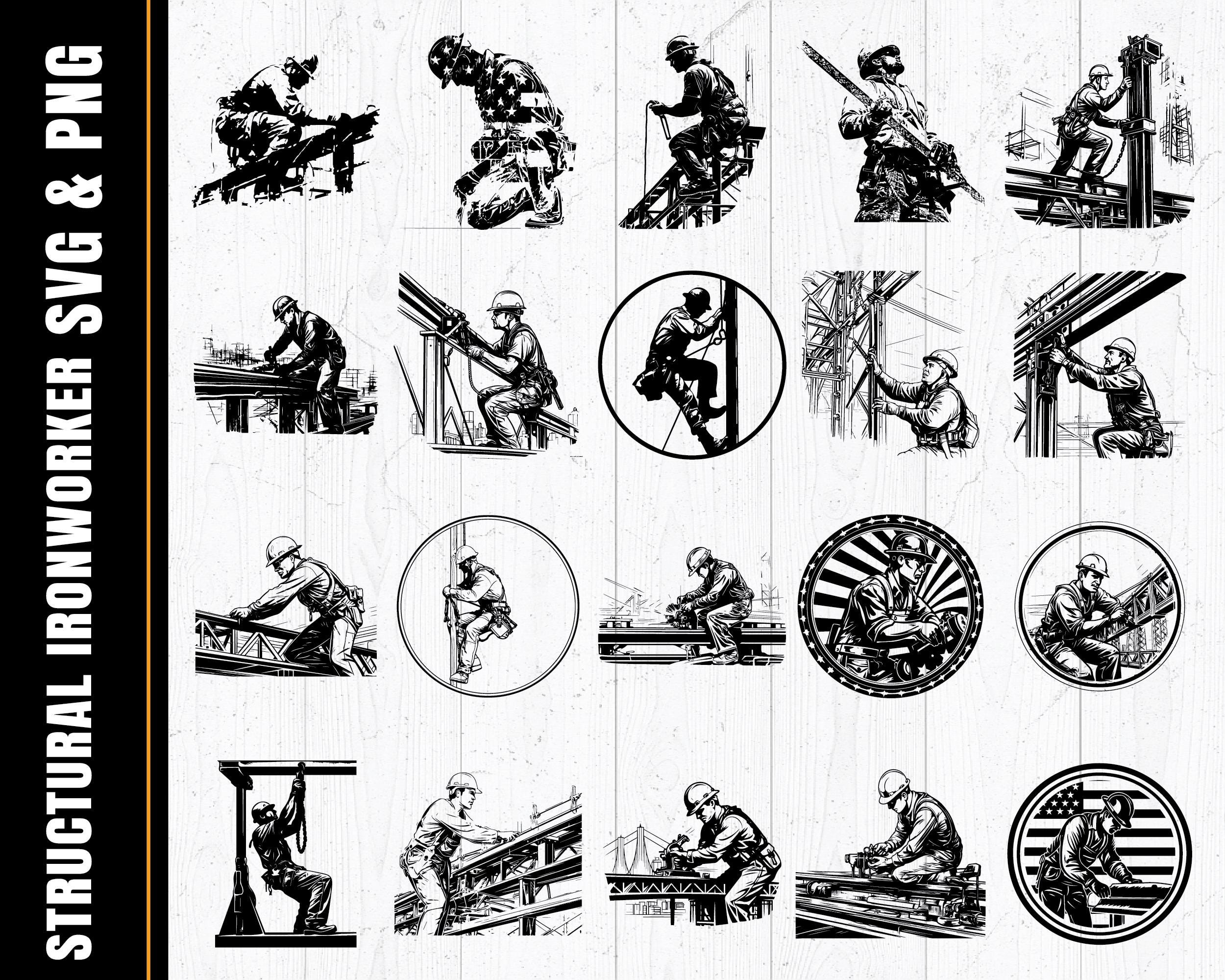 鉄工員SVGバンドル：建設クリップアート、職人デカール（デジタルダウンロード） - Etsy 日本, image size:2500x2000