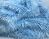 FurSoHappy Luxury Soft Shag Faux Fur Baby Blue - DIY Fur Square - Cut to Size