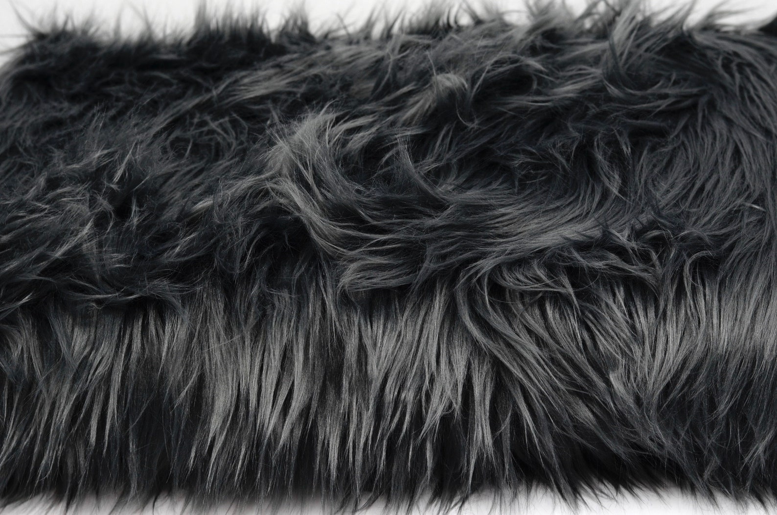 Luxury Dark Gray Shag Faux Fur Craft Square Rainy Dark Grey | Etsy UK