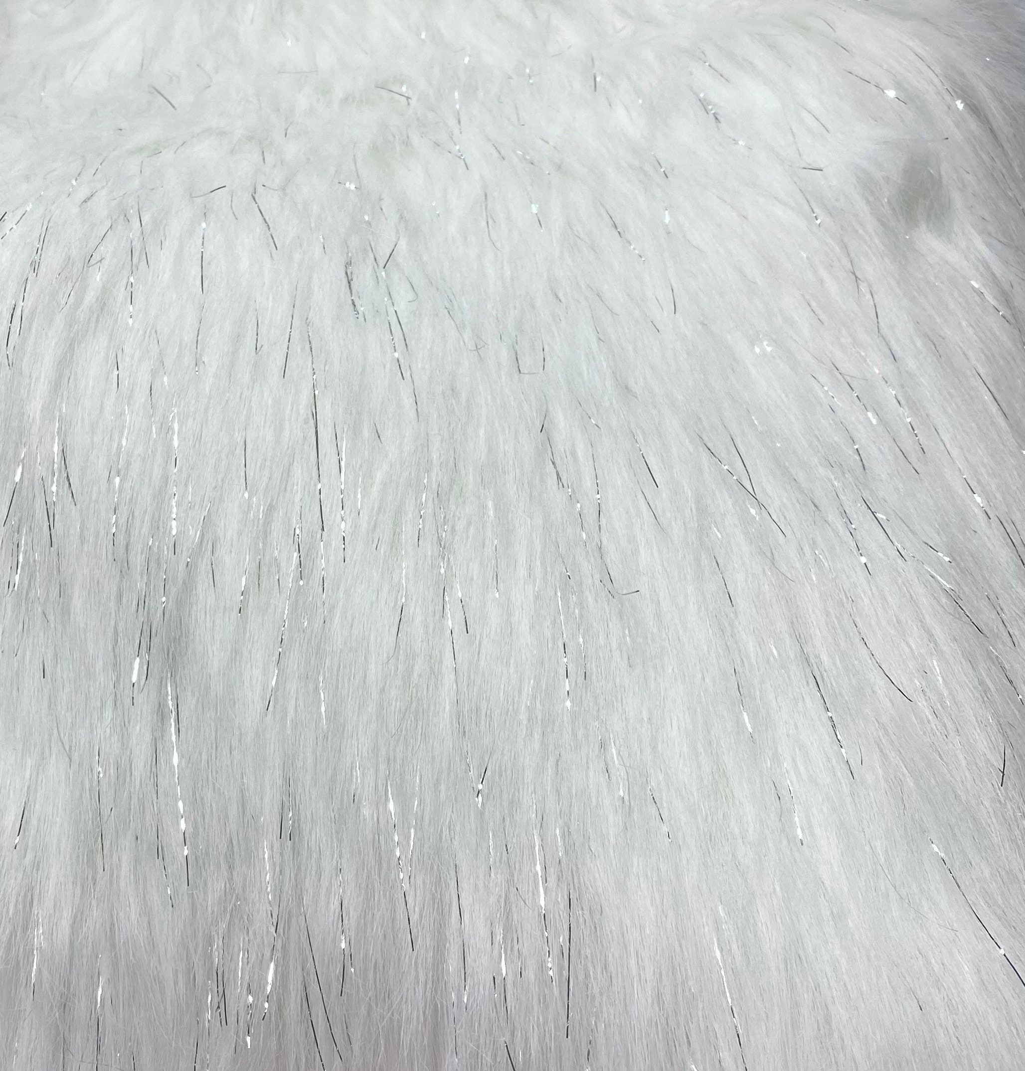 FurSoHappy Tinsel White Long Faux Fur Craft Square White Etsy