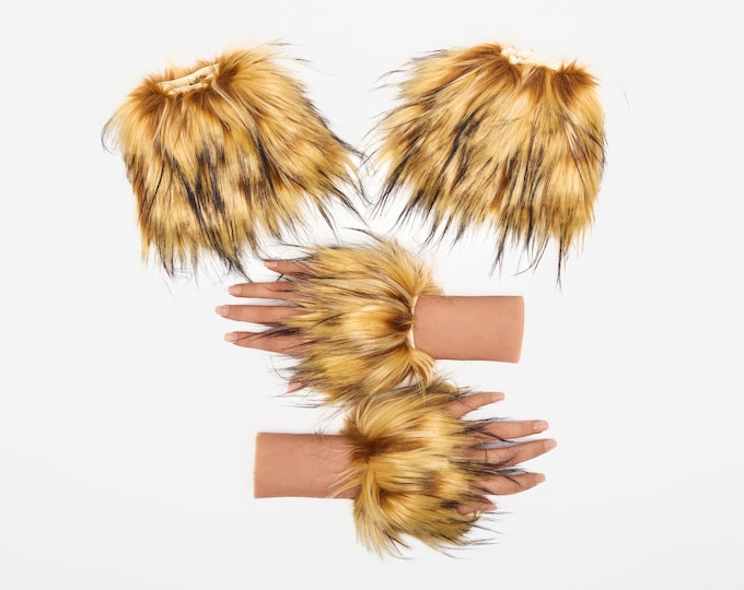 Lion Costume Set Toddler Wrist & Ankle Cuffs – Lioness Accessories