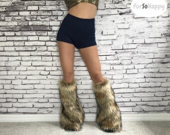 pure and good faux fur lined leggings