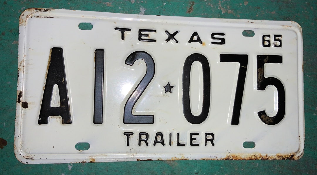 1965 TEXAS TRAILER License Plate Etsy