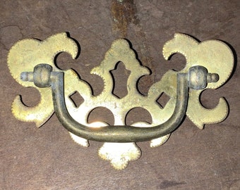 Ethan Allen Georgian Court Batwing Drawer Pull  3" Bore Brass OEM Handle