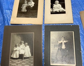 Cabinet Card Antique 4 Photograph Lot ( The Smiths) Late 1800s. Babies