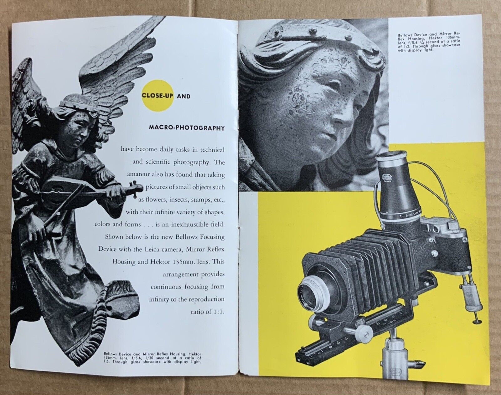 Leica Universal Focusing Bellows Brochure, Original, Not a Copy! c1953