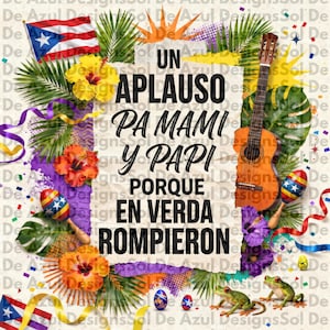 Ein Applauso Pa Mami y Papi , puertor rico Flagge, Boricua