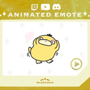 Animated adorable Dancing Psyduck Emote | Twitch Emote bundle | Ready to use | Kick | Discord | Instant Download