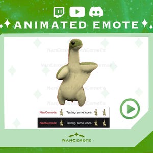 ANIMATED green Dinosaur dancing Emote | Twitch Emote | Dino Emote | Cute Animated Cartoon Emote Ready to use | Shake it off wiggle | Discord