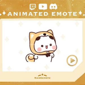 ANIMATED adorable Cat in Raccoon hat Wiggle dance Emote | Twitch Emote | Cat Emote | Cute Animated Cartoon Emote Ready to use | Funny