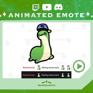 ANIMATED Green dinosaur Dancing Emote | Twitch Emote | Dino Emote | Cute Animated Cartoon Emote Ready to use | Discord | Instant Download