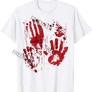 Blood Stains Are Red Ultraviolet Lights Are Blue Halloween PNG File , Bloody Blood Splatter Zombie Hands Handprints Digital File