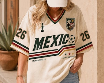 Custom Mexico Soccer Jersey Shirt, Retro Mexican Football Tee, World Cup 2026 Fan Gift, Personalized Game Day Top