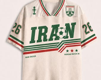Iran Fußball Trikot, Retro Team Melli Hemd, benutzerdefinierter Name Trikot, iranischer Fußballfan Geschenk, persisches Spiel-T-Shirt