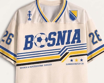 Camiseta de fútbol de Bosnia y Herzegovina, camiseta retro de Zmajevi, camiseta personalizada con nombre y número, regalo para el aficionado al fútbol bosnio