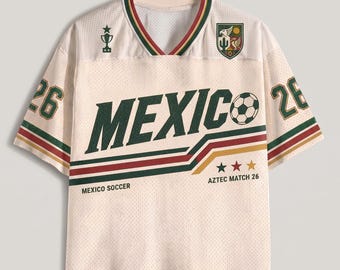 Kundenspezifisches Mexiko-Fußball-Trikot-Hemd, Retro mexikanisches Fußball-T-Stück, WM 2026 Fangeschenk, personalisiertes Spieltagoberteil