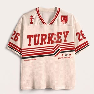 Voetbalshirt Turkije, retro shirt Ay Yildiz, jersey aangepaste naamnummer, cadeau Turkse voetbalfan, T-shirt Anatolië Match