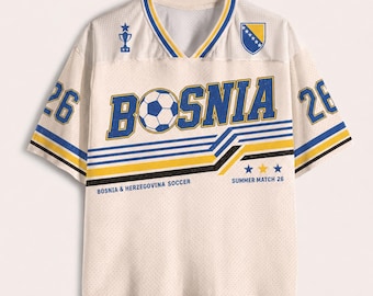 Camiseta de fútbol de Bosnia y Herzegovina, camiseta retro de Zmajevi, camiseta personalizada con nombre y número, regalo para el aficionado al fútbol bosnio