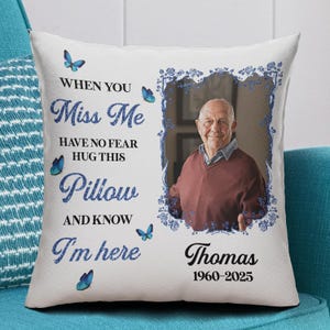Blessing Your Memory Memorial Custom Pillow - Gift For Family Members, Memorial Photo Pillow, Bereavement Gift, Custom Remembrance Gift