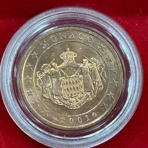 2 cent euro coin Monaco 2001 UNC - Coat of Arms