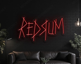 REDRUM LED Neon Sign, Redrum Glow Led Line Light, Redrum Spooky Neon Wall Artwork, Redrum Neon Creepy Halloween Horror Room Hanging Decor
