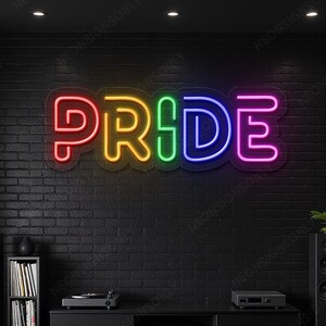LGBTQ+ Pride LED Neon Sign, Colorful LGBT+ Pride Wall Light, Pride Lgbt Flag Color Neon Wall Decor, Lgbt Pride Light Hanging Sign