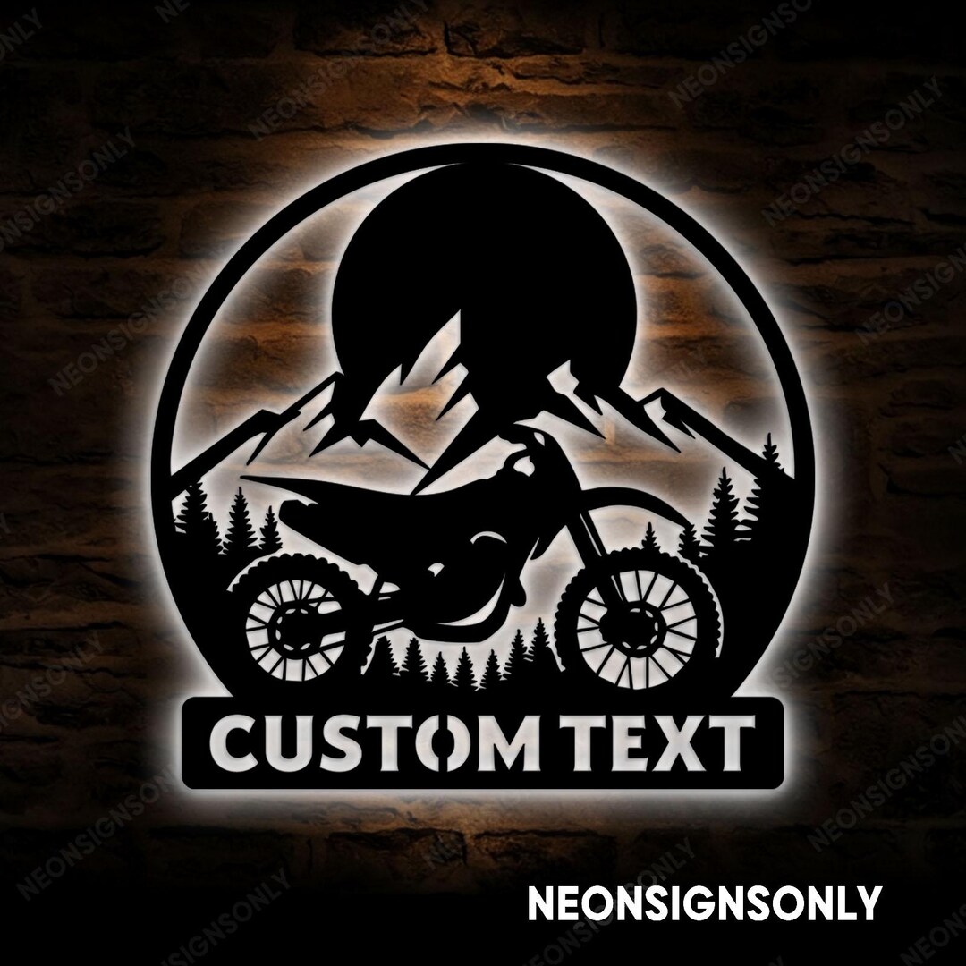 Custom Mountain Adventure Trail Motorcycle Rider Sign, Custom Text off ...