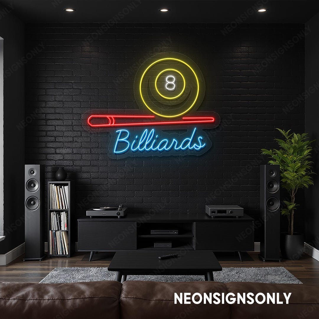 Billiards Neon LED Sign, Billiards Led Neon Wall Light, Billiards Wall ...