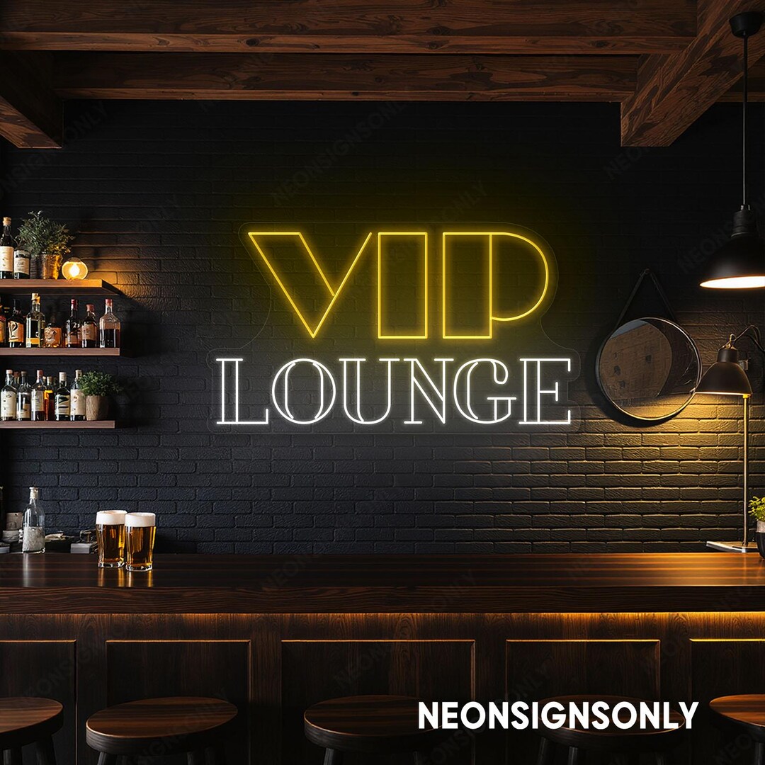 VIP Lounge Led Neon Sign, Personalized VIP Lounge Led Light Decor, VIP ...