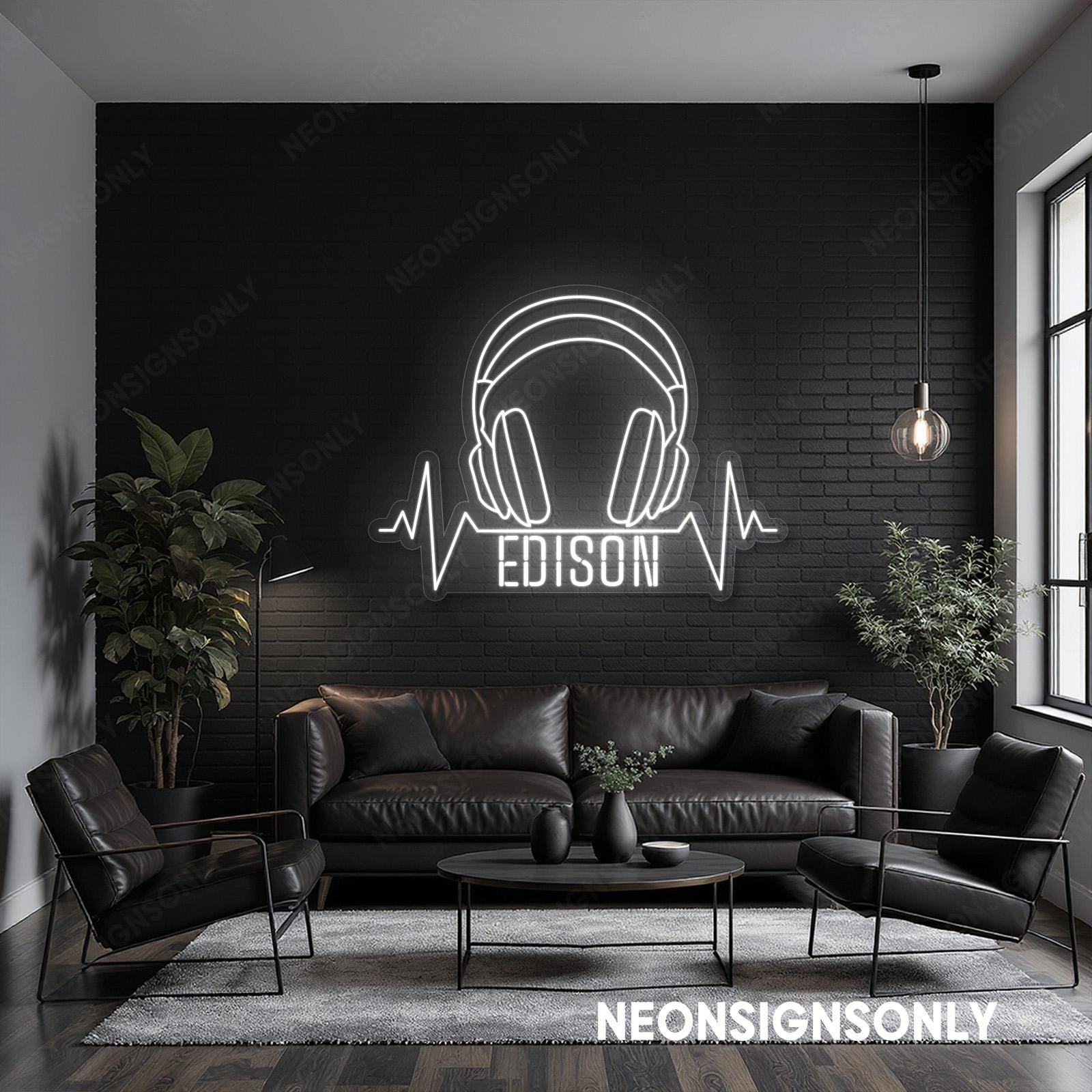 めておら 心音 リングライト 69個 専用ページ Custom Name Headphone LED Neon Sign, Personalized DJ Name Glow Led