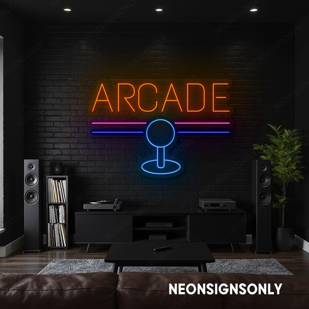 Led Arcade Design Arcade Led Neon Sign, Arcade Led Light Joystick Neon Line, Arcade ...