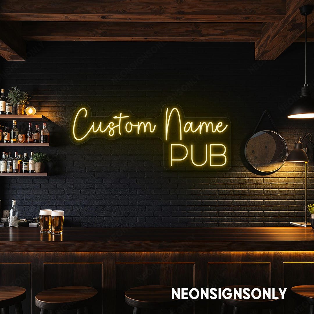 Led Pub Light Custom Name Pub Led Neon Sign, Personalized Name Pub Led Light Sign ...