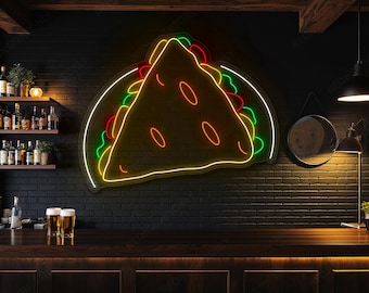 タコスのネオンサイン、タコスのLEDライト、メキシコ料理のネオン