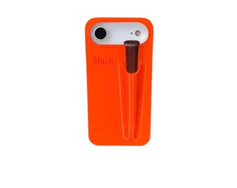 Orange iPhone Case with Smell-Proof Tube – Hidden Stash Storage