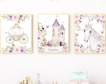 Princess tea party 8 x 10 wall art printed unframed