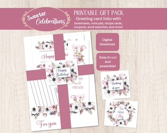 Printbaar cadeaupakket, eenvoudig, leuk, persoonlijk en attent. Cadeaukaarthouder, wenskaart