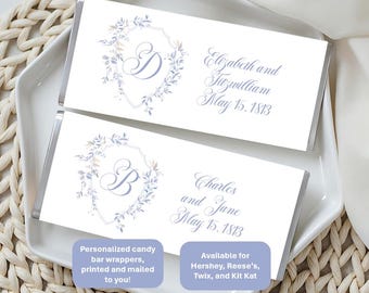 Regency Romance Candy Bar Wrappers, Jane Austen Inspired Personalized Party Favors