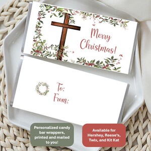 Christmas cross; candy bar wrappers & foil only; fits Reeses, Twix, KitKat, Hershey; Thoughtful inexpensive