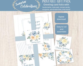 Printbaar cadeaupakket, eenvoudig, leuk, persoonlijk en attent. Cadeaukaarthouder, wenskaart