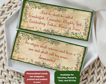 Winterberries and parchment; candy bar wrappers & foil only; fits Reeses, Twix, KitKat, Hershey