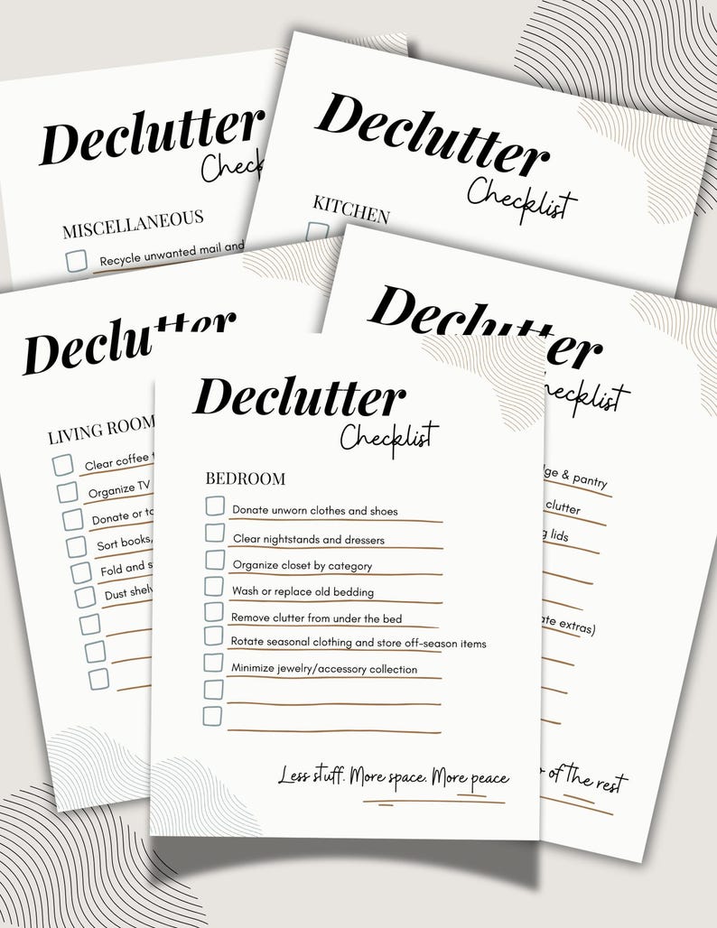Declutter Checklist | Printable Home Organization PDF | Cleaning ...